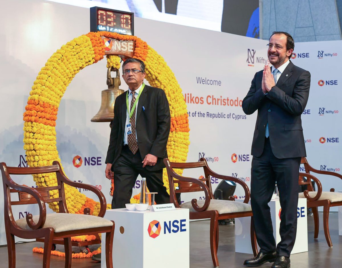 Cyprus president Nikos Christodoulides visits National Stock Exchange in Mumbai