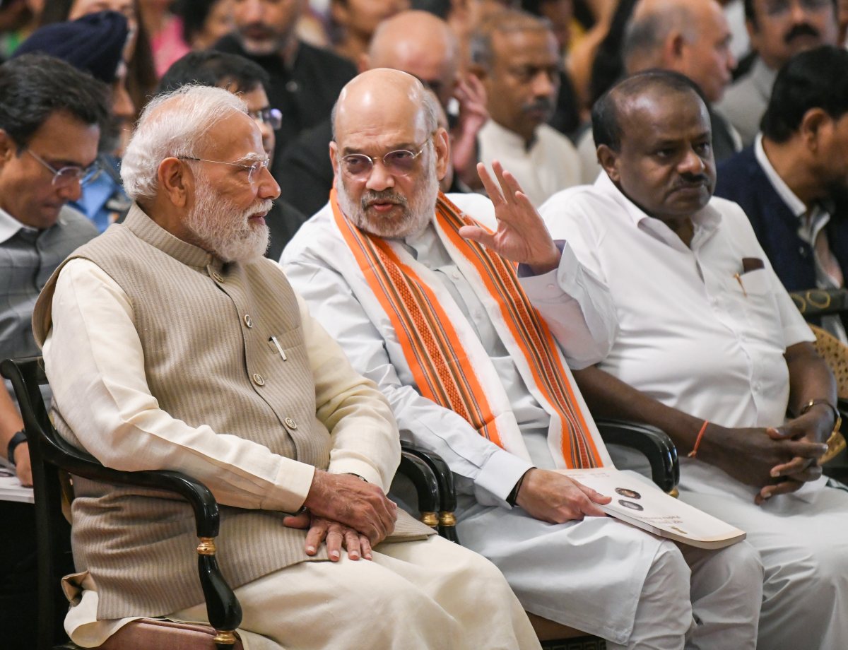 Prime Minister Narendra Modi and Union Home Minister Amit Shah at the Civil…