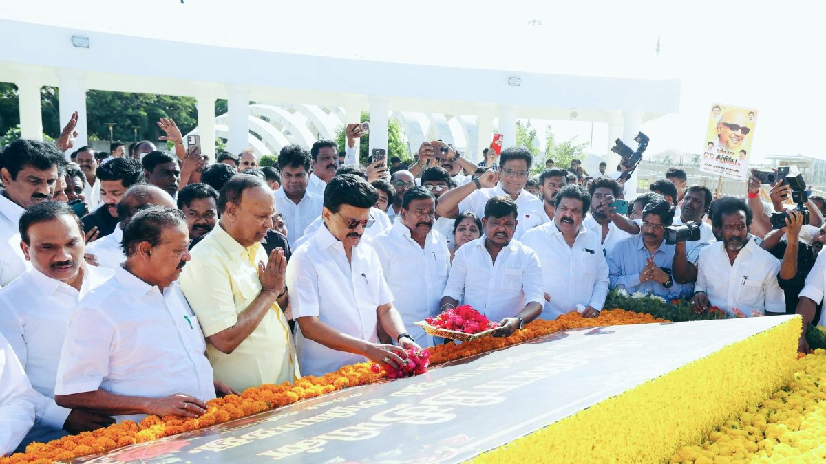 MK Stalin pays tribute to Karunanidhi on his birth anniversary