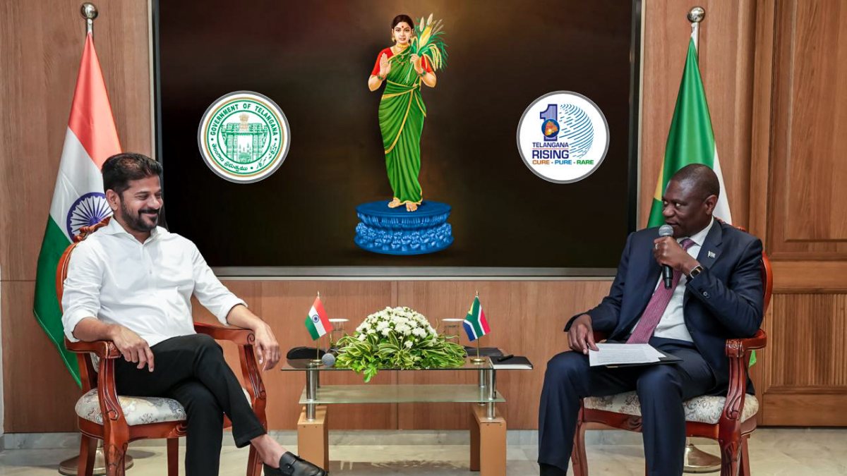 Telangana CM Revanth Reddy meets South African Deputy President in Hyderabad