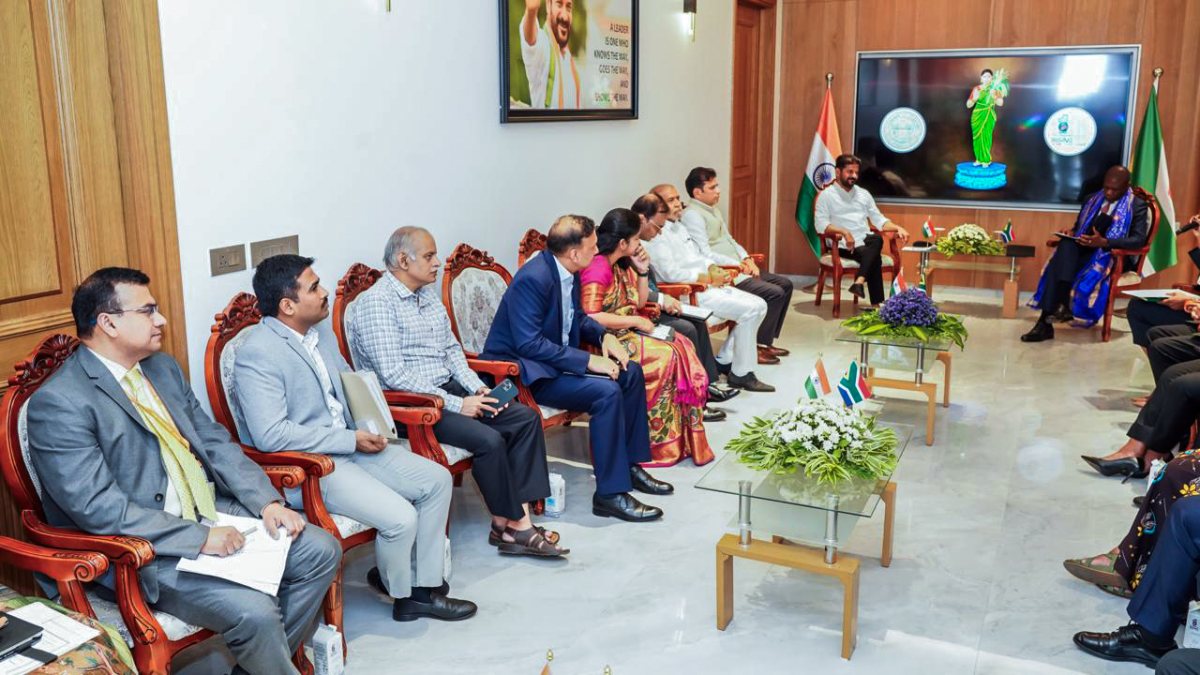 Telangana CM Revanth Reddy meets South African Deputy President in Hyderabad