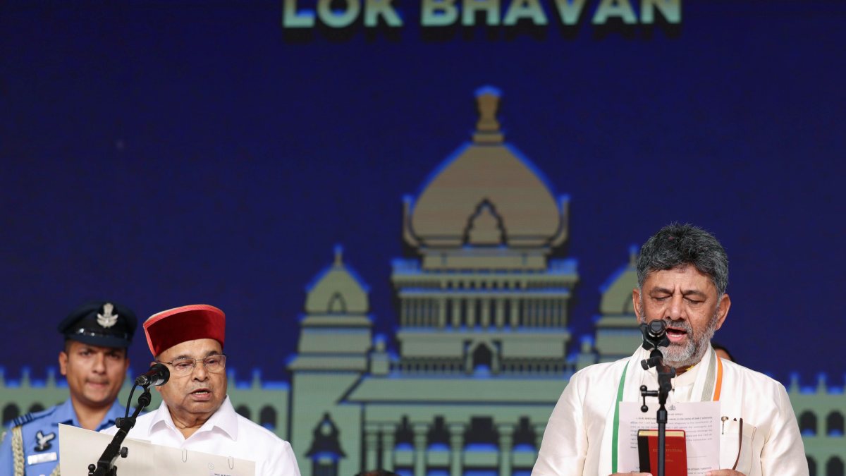 DK Shivakumar takes oath as Karnataka chief minister