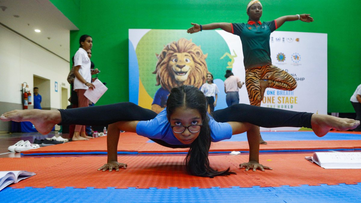 Bangladeshi athletes practice yoga ahead of World Yogasana Championship