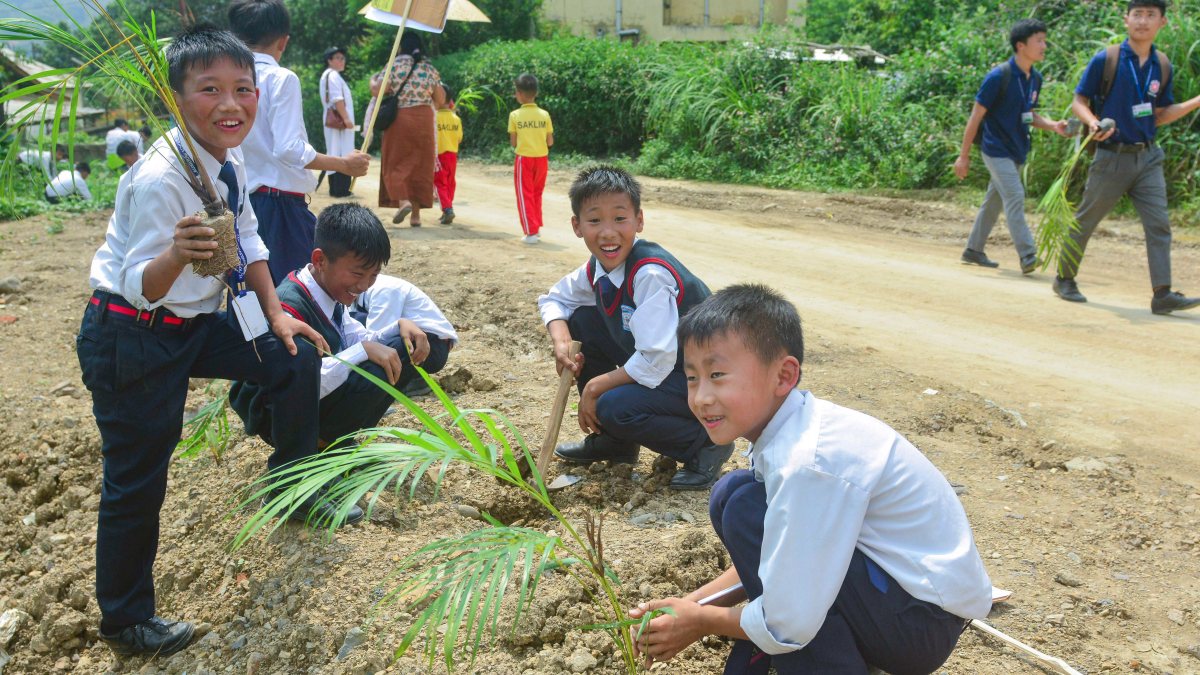 School students plant saplings for World Environment Day in Senapati