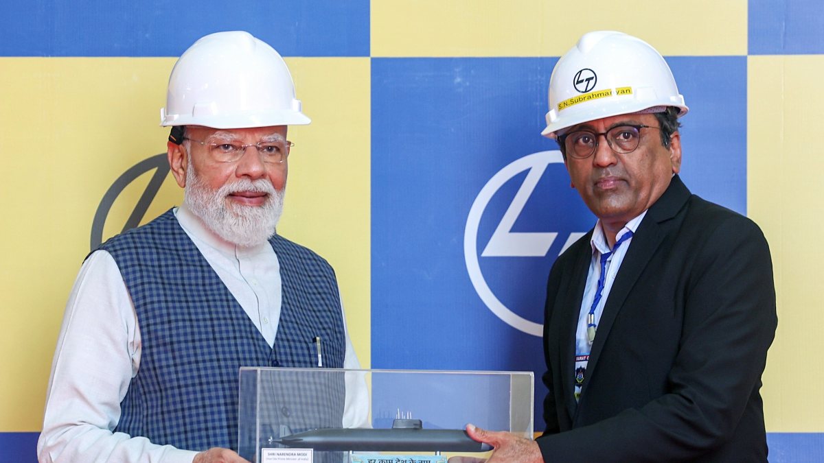 PM Modi visits L&T complex in Surat