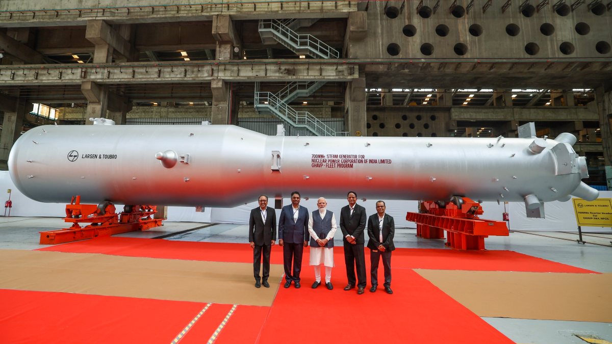 PM Modi visits L&T complex in Surat's Hazira