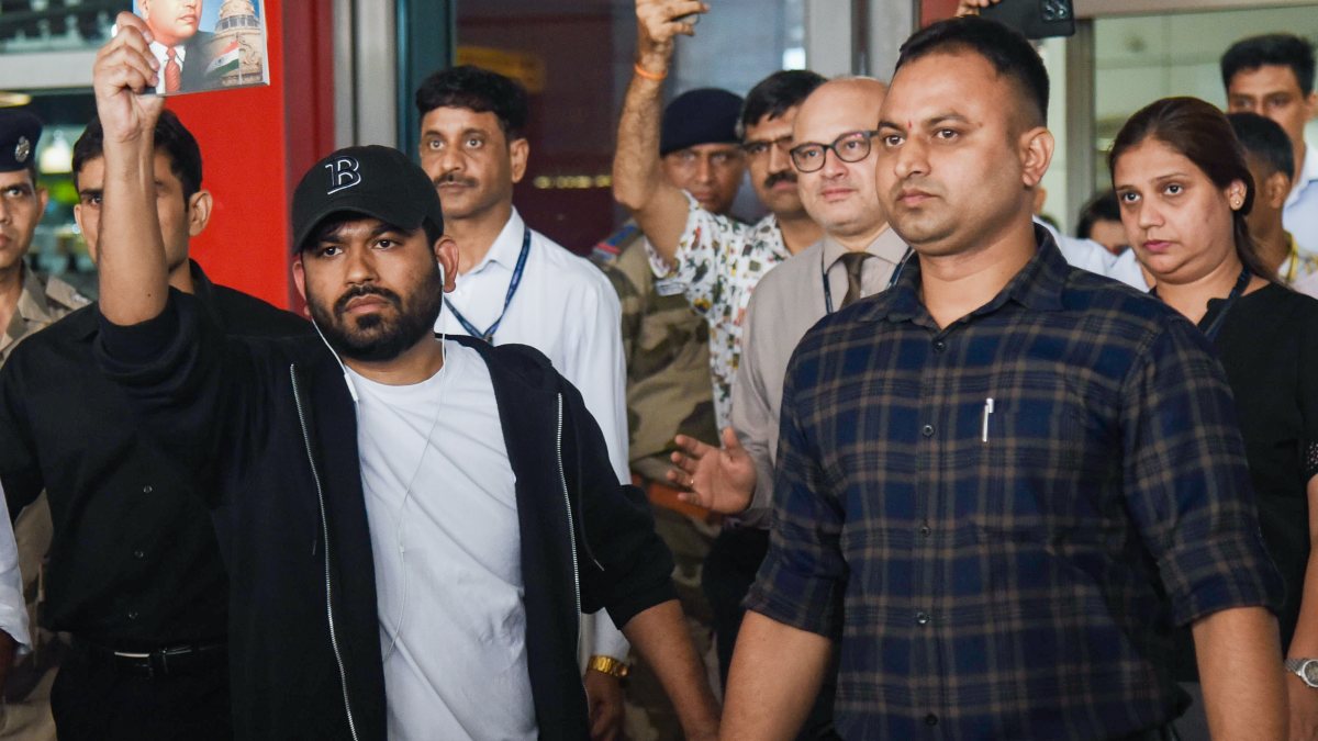 Founder of the Cockroach Janta Party (CJP) Abhijeet Dipke arrives at Indira…