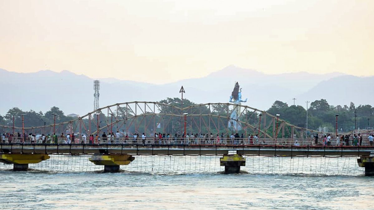 View of Dhanush Setu bridge in Haridwar