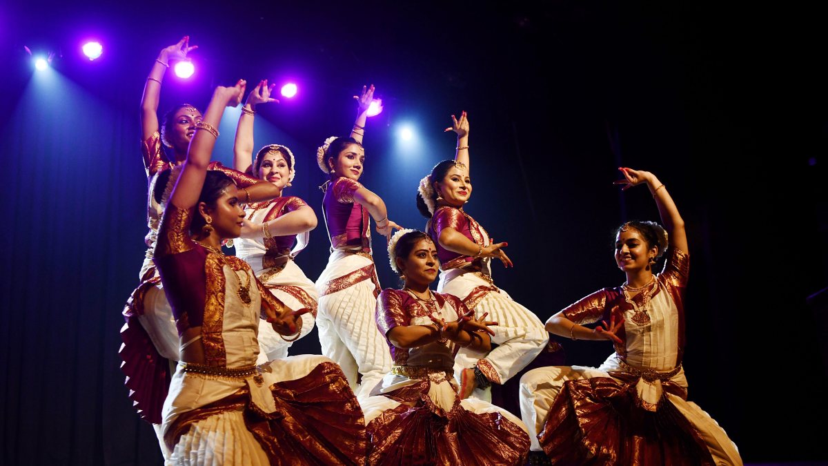 Artists perform during the Nrityadhara 3 Dance Festival at the Little Theatre…