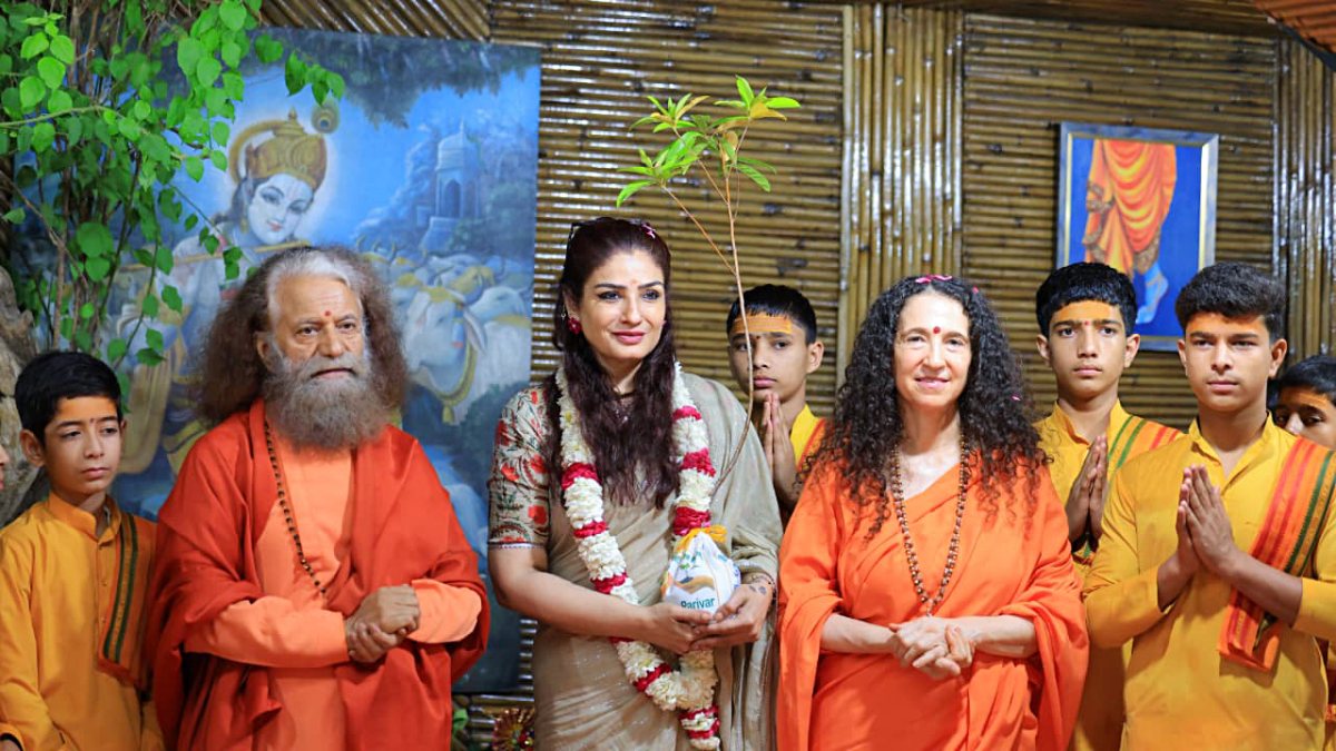 Actress Raveena Tandon with Parmarth Niketan Ashram President Swami Chidanand…