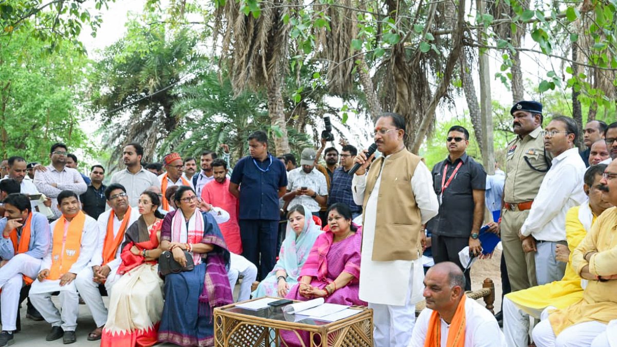 Chhattisgarh CM addresses villagers during Sushasan Tihar campaign