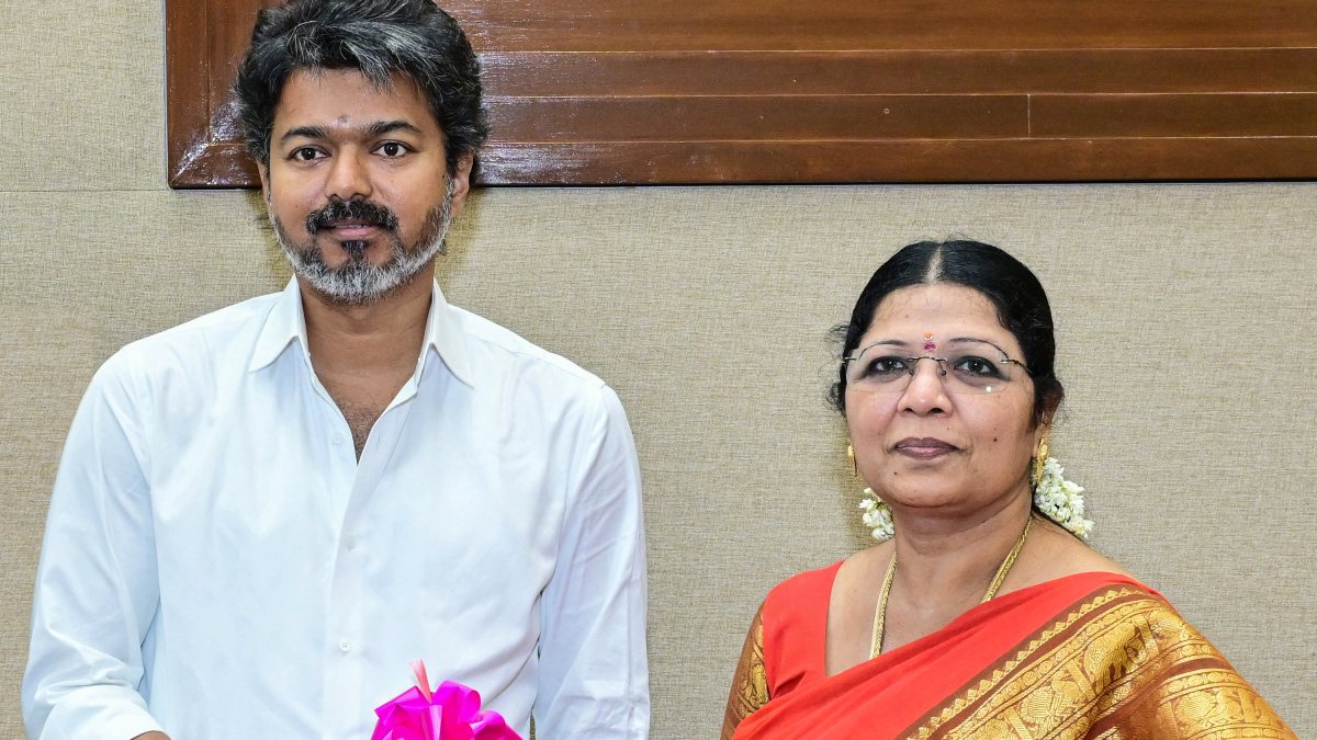 Tamil Nadu CM Vijay felicitates Shanthi as assembly secretary