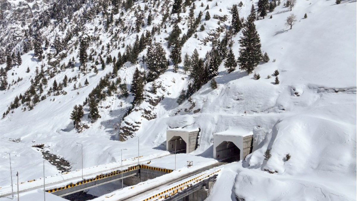 A view of 13.153-km Zojila Tunnel, the world's longest single-tube…