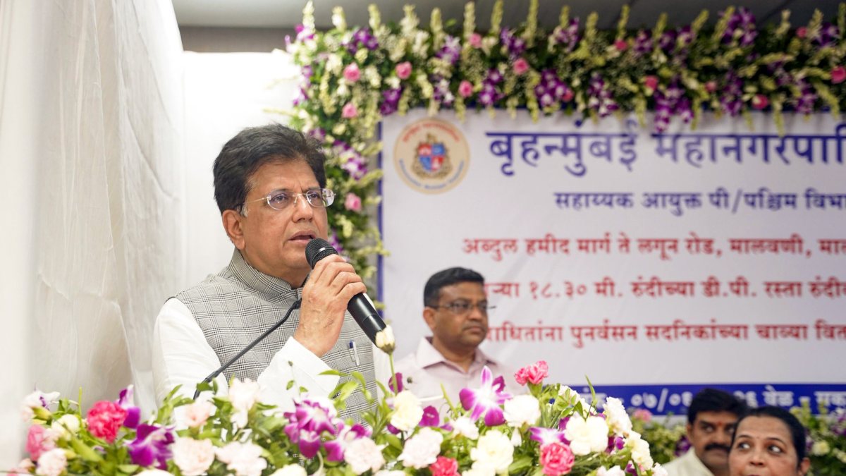 Piyush Goyal hands over keys to new homes for 106 families in Mumbai