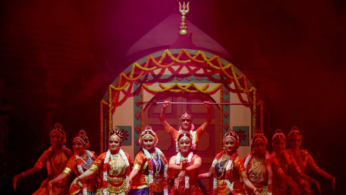 Artists perform Bharatanatyam at Pushpanjali Cultural Academy in Guwahati