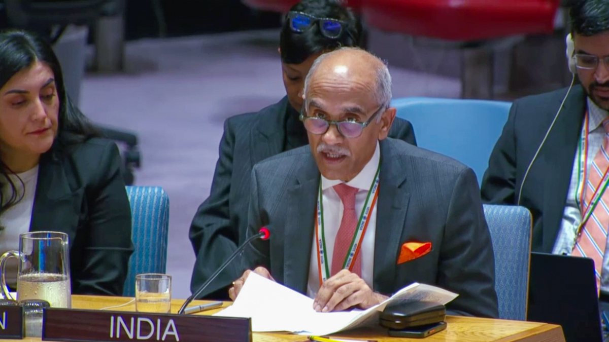 India's UN envoy speaks at Security Council session in New York