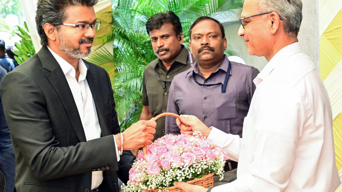 Tamil Nadu Chief Minister C. Joseph Vijay receives a warm welcome from Chief…