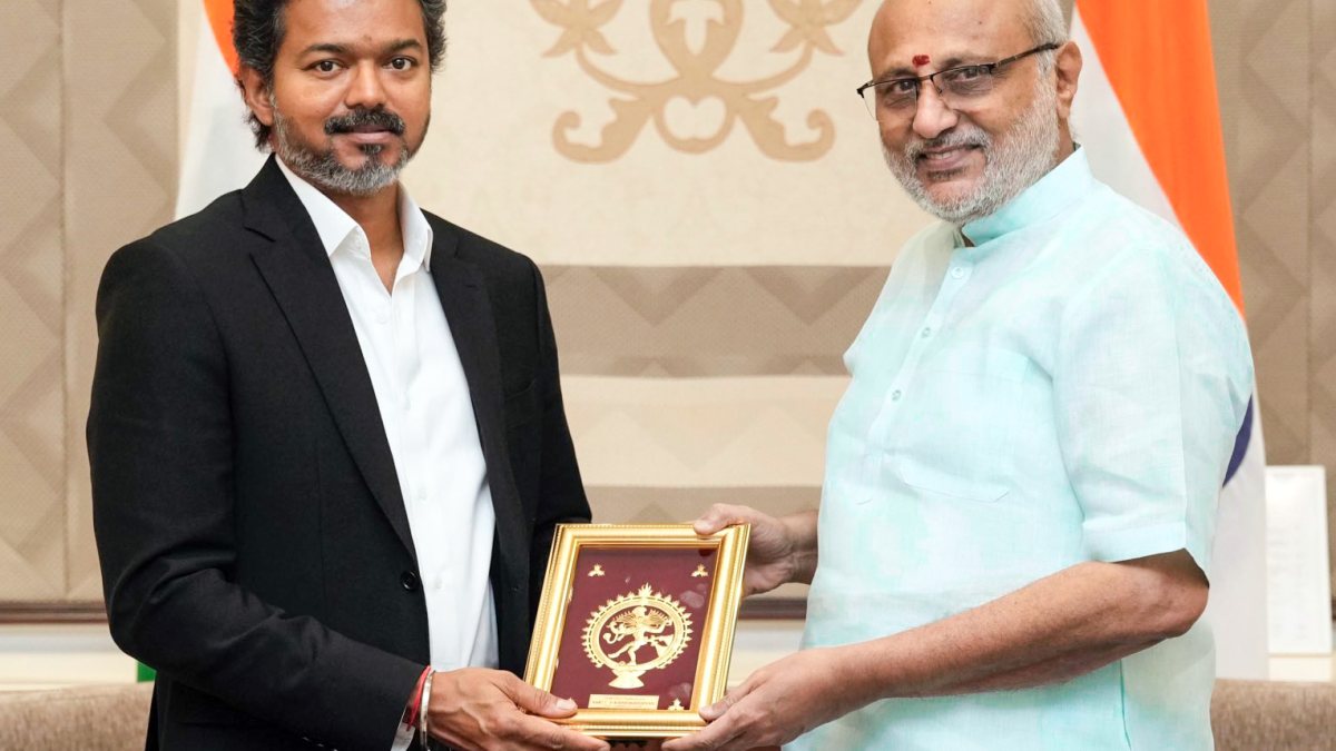 Tamil Nadu CM Vijay meets Vice President Radhakrishnan in Delhi