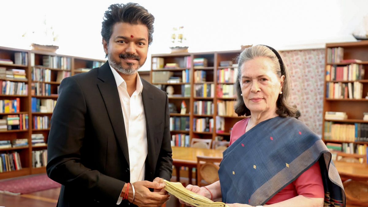 Tamil Nadu CM Vijay meets Sonia Gandhi at 10 Janpath