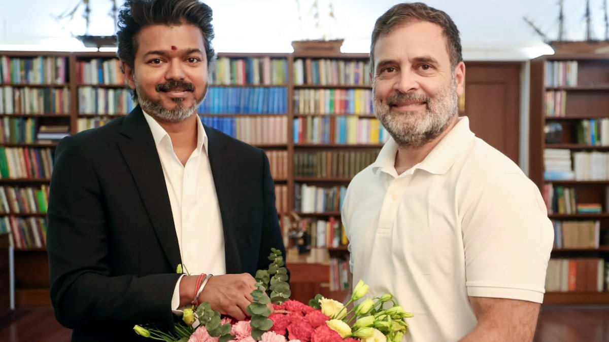 Tamil Nadu CM Vijay meets Rahul Gandhi at 10 Janpath
