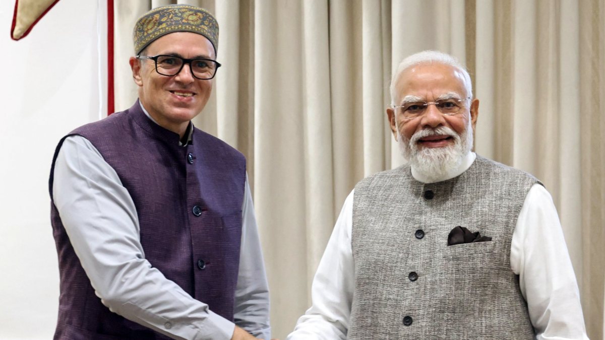Prime Minister Narendra Modi meets Jammu and Kashmir Chief Minister Omar…