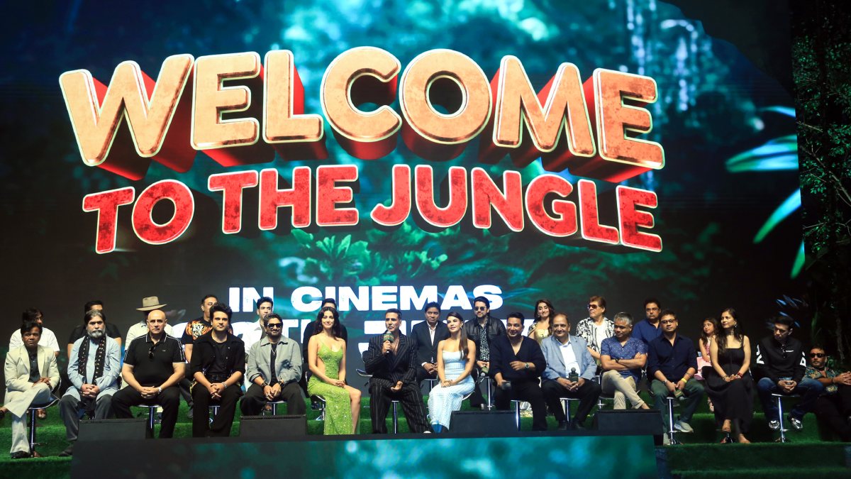 Bollywood stars launch 'Welcome to the Jungle' trailer in Mumbai
