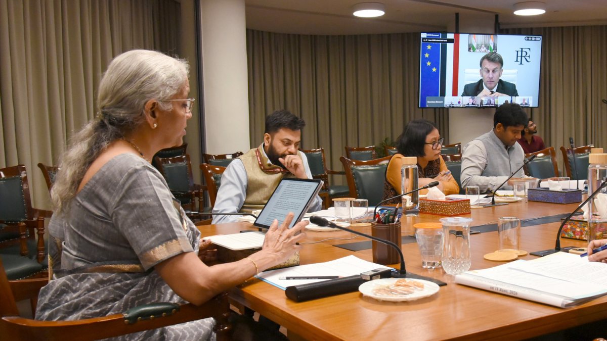 Union Minister of Finance and Corporate Affairs Nirmala Sitharaman participates…