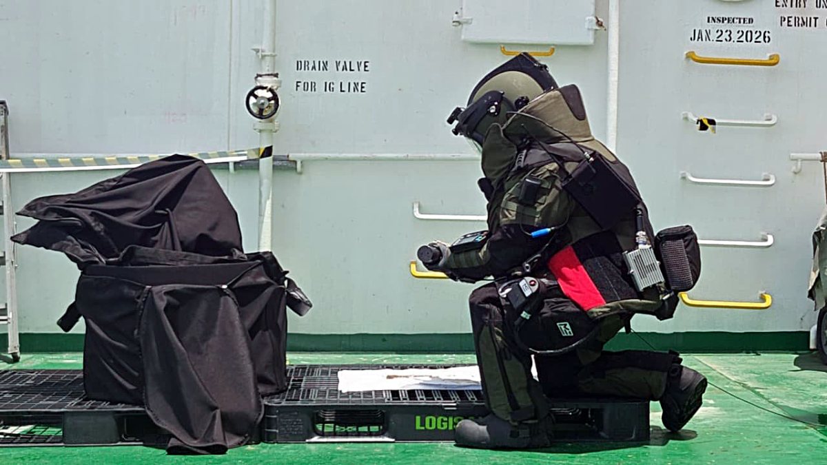 Indian Navy recovers unexploded missile warhead from oil tanker
