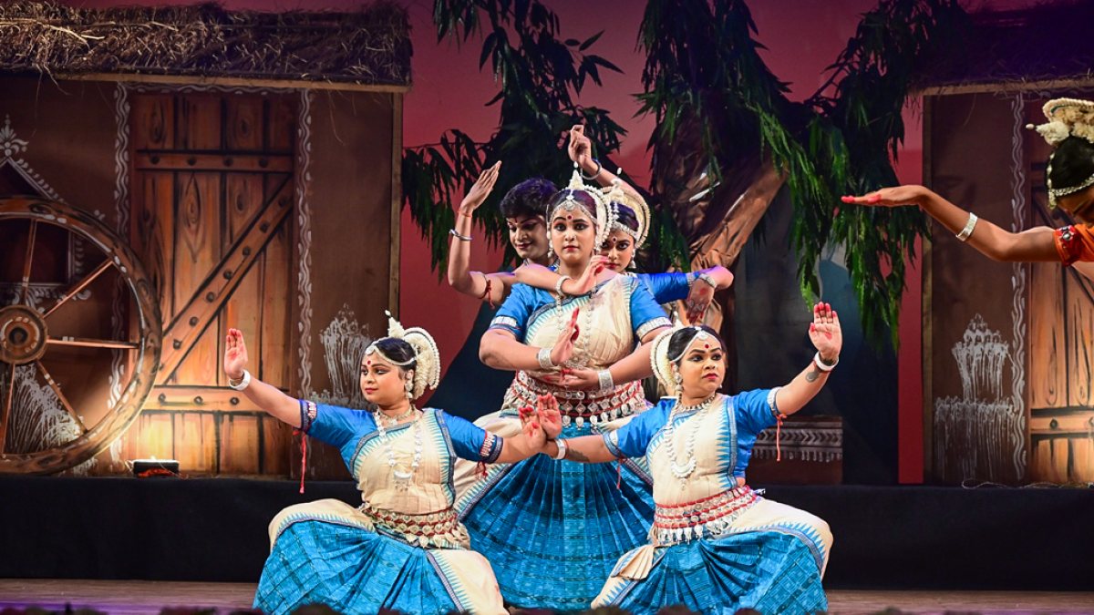 Artists perform classical dance at Raja Parba festival in Bhubaneswar
