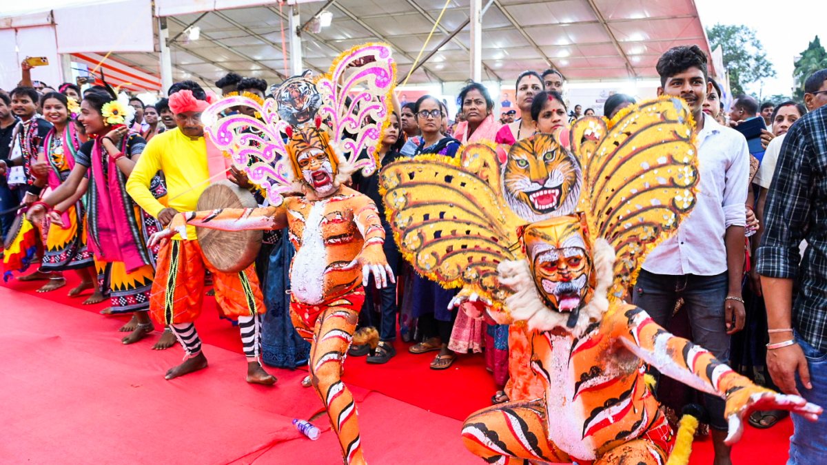 Participants perform a traditional Odisha dance during the inauguration of an…