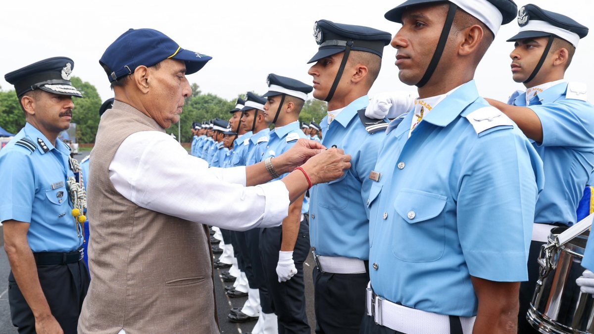 Rajnath Singh pins cadet at Air Force Academy parade
