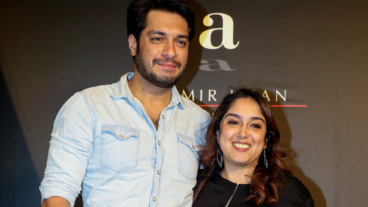 Bollywood actor Junaid Khan and Aamir Khan's daughter Ira Khan pose for a photo…