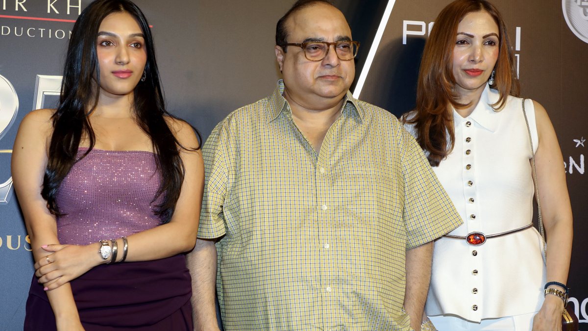 Film director and screenwriter Rajkumar Santoshi with wife Manila Santoshi and…