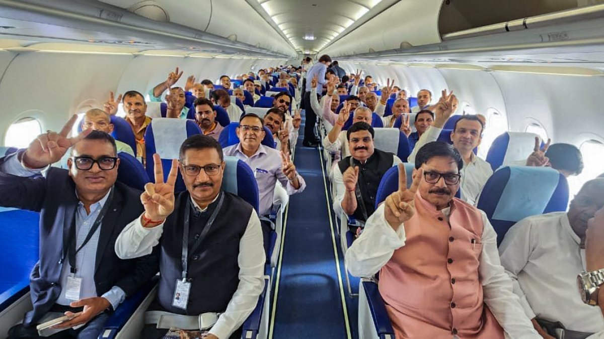 Passengers cheer as first flight takes off from Noida airport