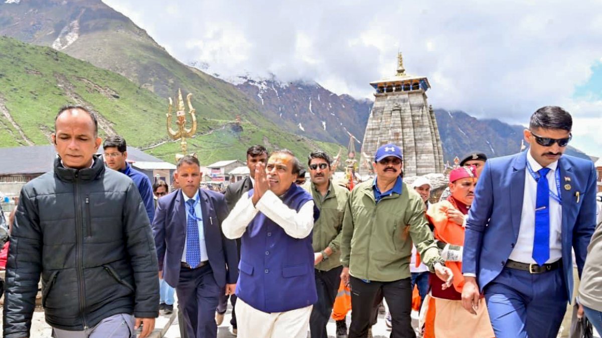 Mukesh Ambani visits Kedarnath Dham in Rudraprayag