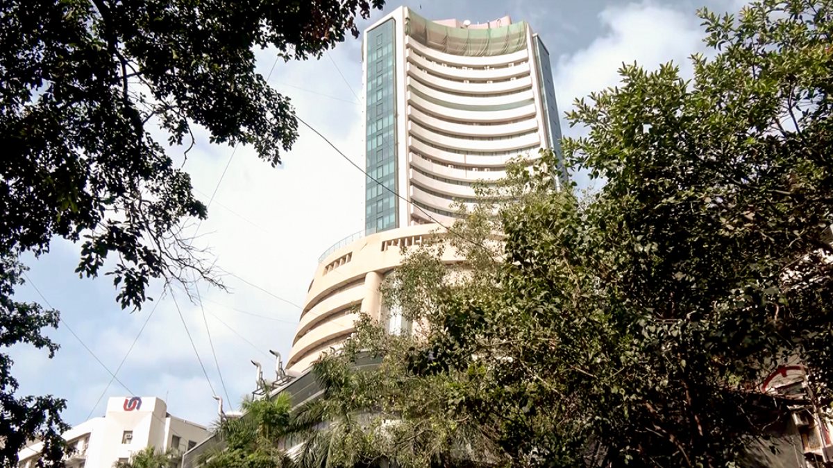A view of the Bombay Stock Exchange (BSE) building as the Sensex opens on a…