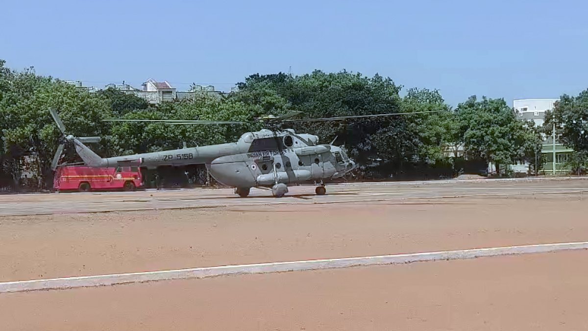 Indian Army helicopter trial landing for NEET paper transport in Tirunelveli