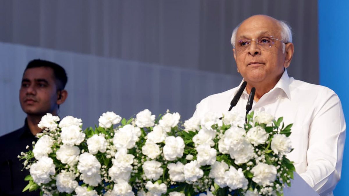 Gujarat Chief Minister Bhupendra Patel speaks during the inauguration of…