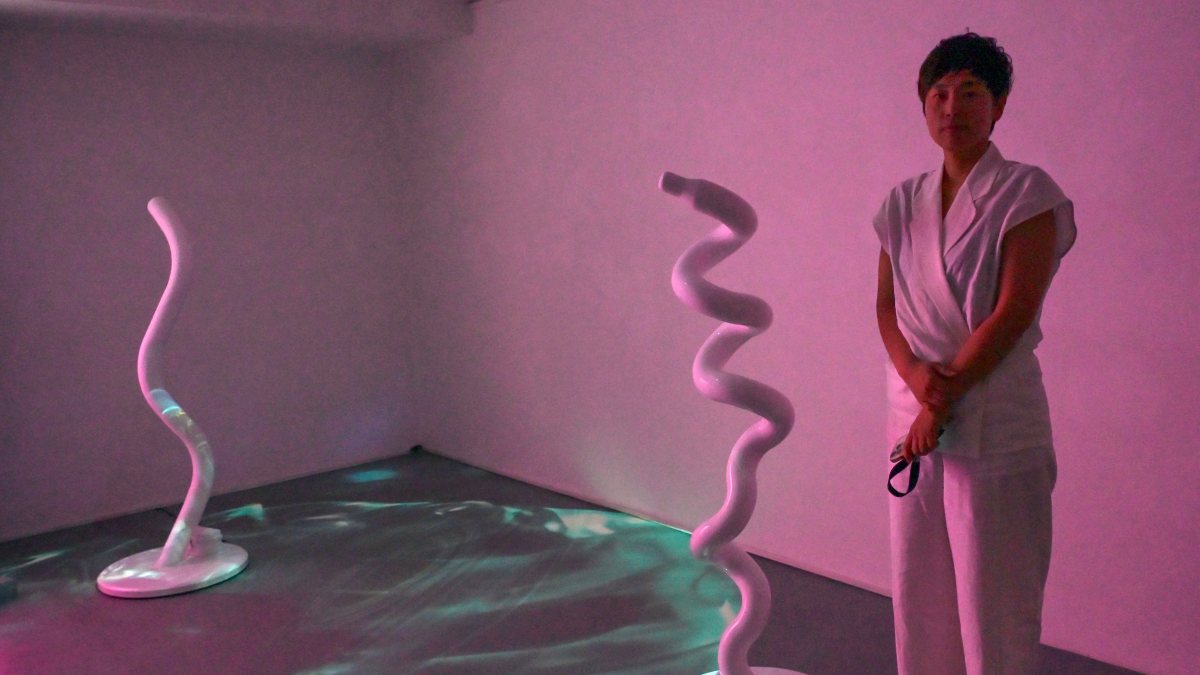 Art installation at Aqua Paradiso exhibition in New Delhi