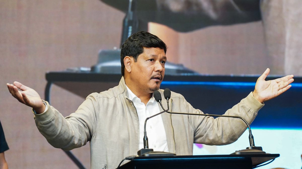 Meghalaya CM Sangma speaks at state sports conclave