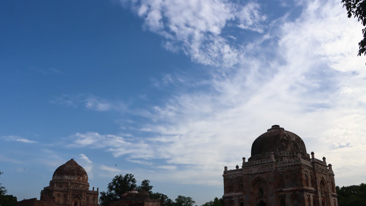 Dramatic clouds loom over Lodhi Garden in New Delhi