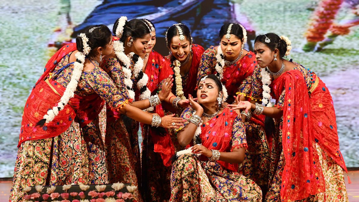 President Droupadi Murmu witnesses (unseen) a dance performance during the…