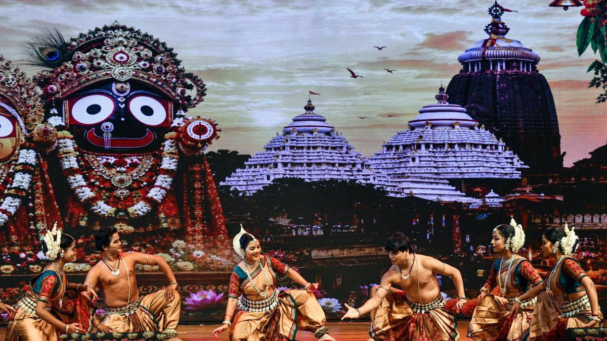 President Droupadi Murmu witnesses (unseen) a dance performance during the…