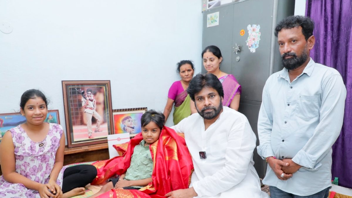 Pawan Kalyan visits bedridden fan battling rare genetic disorder