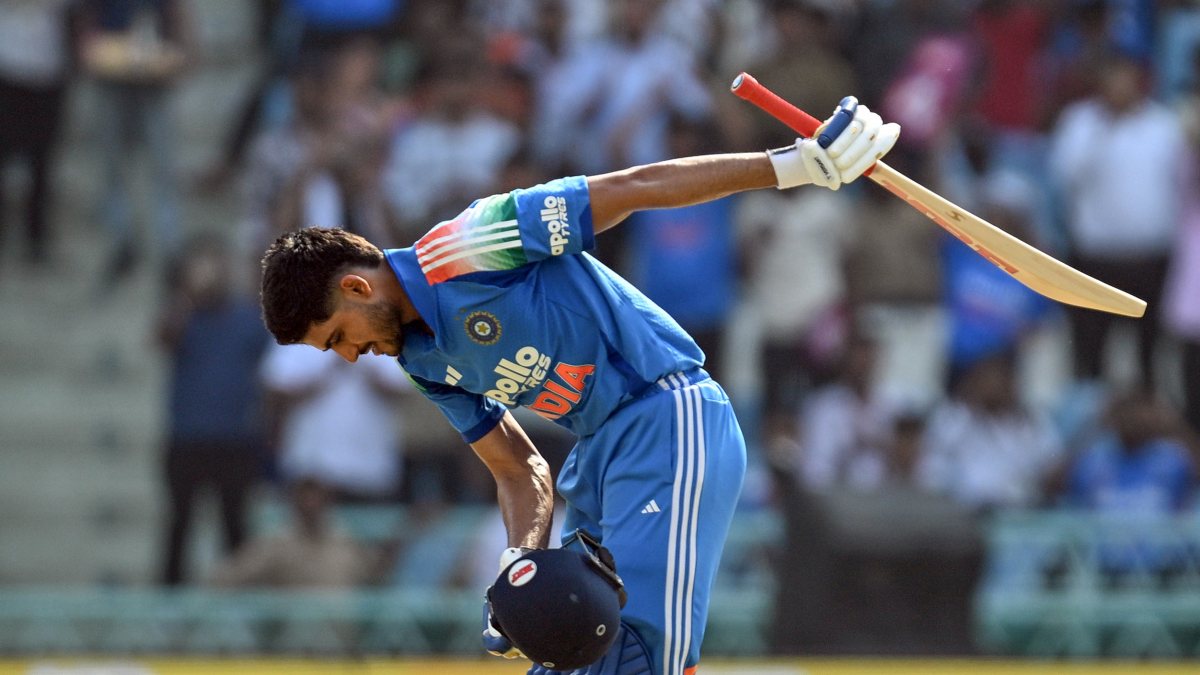 Shubman Gill celebrates century in second ODI against Afghanistan