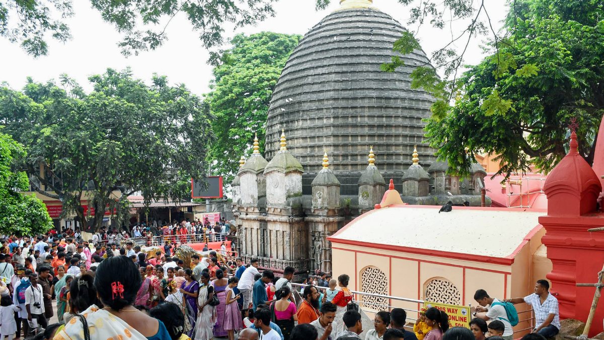 Devotees gather at Maa Kamakhya temple to offer prayers ahead of the Annual…