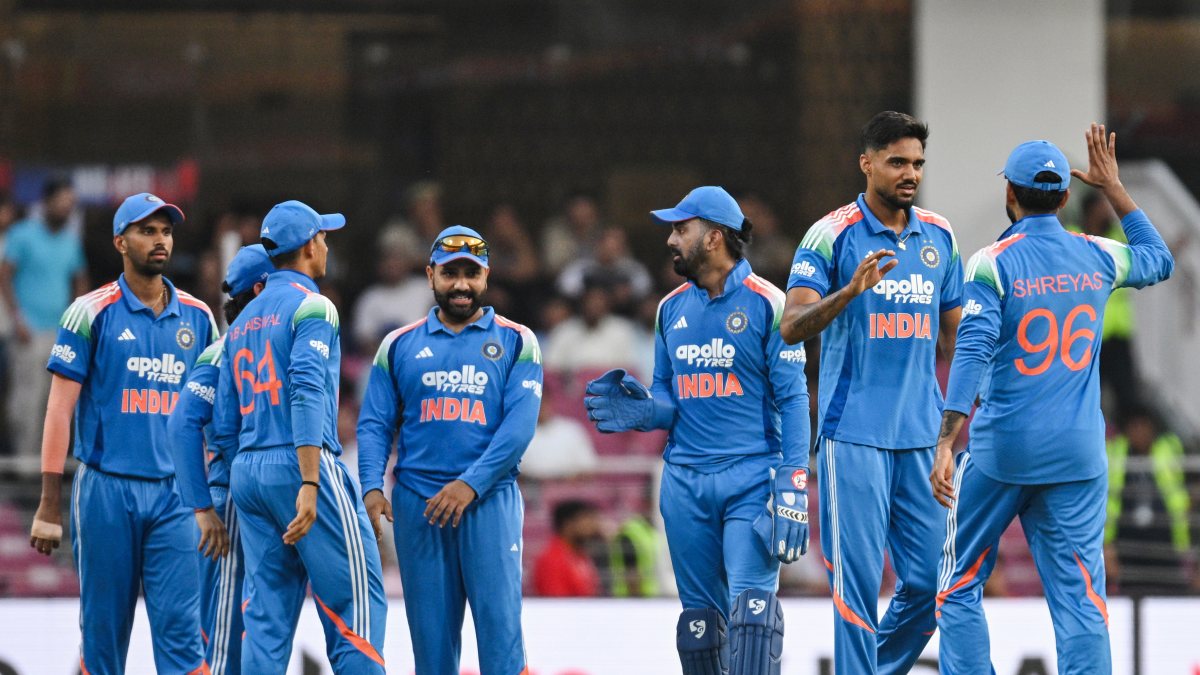 India's Gurnoor Brar and teammates celebrate the wicket of Afghanistan's…