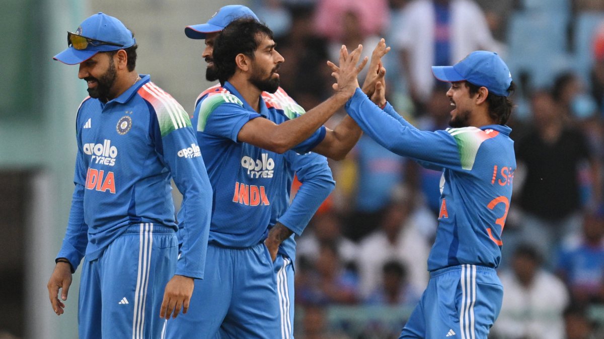 India's Prince Yadav celebrates wicket of Afghanistan's Ibrahim Zadran in Lucknow ODI