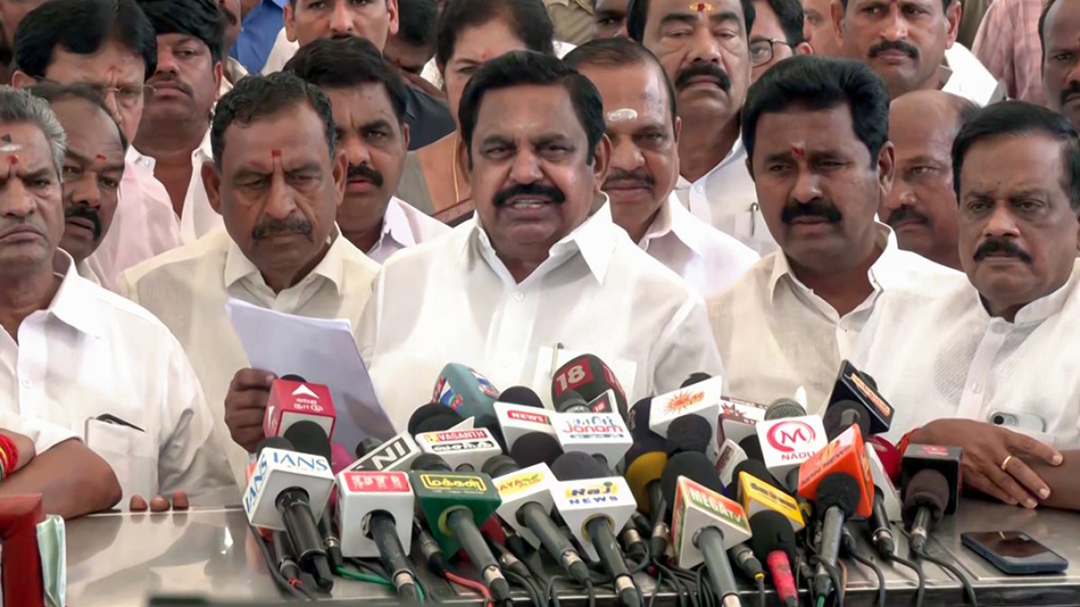 Edappadi Palaniswami speaks to media in Chennai