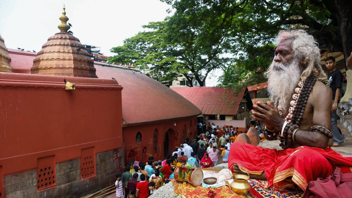 Sadhu offers prayers at Kamakhya temple ahead of Ambubachi Mela